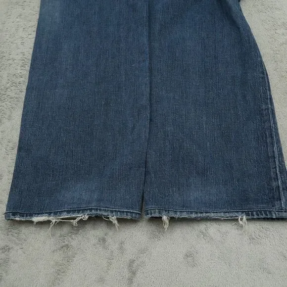 7 For All Mankind Jeans Mens 36x33 Blue Relaxed Fit Straight Medium Stone Wash - Picture 2 of 16